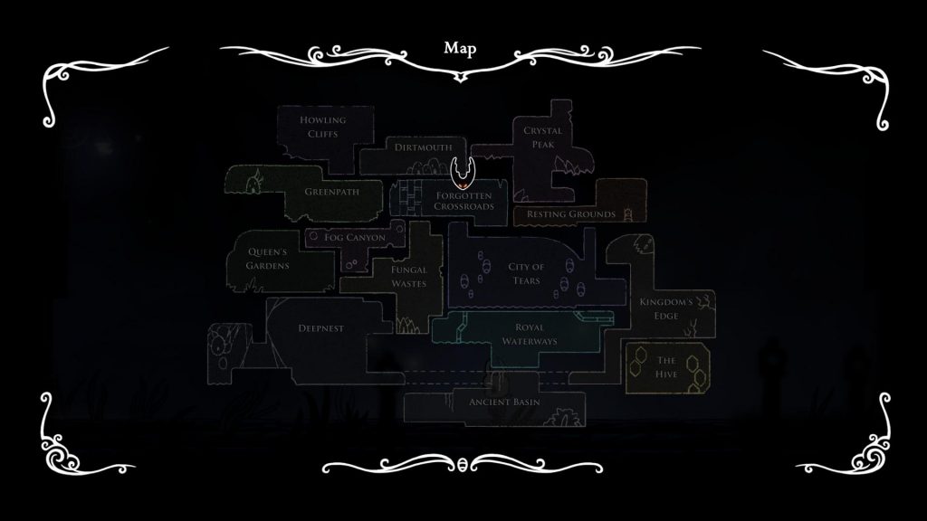 hollow knight boss map