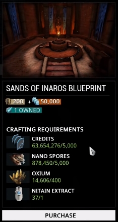 Sands of Inaros blueprint requirements